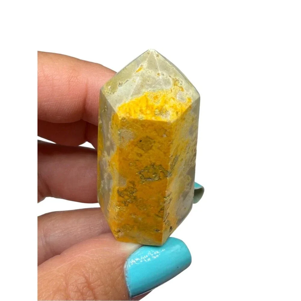 Bumblebee Jasper Tower Crystal Stone Decor Gift Yellow